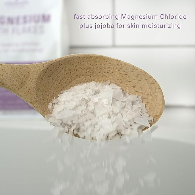 Village Naturals Therapy Calm Magnesium Bath Flakes, Lavender Vanilla Scent, 2.5 lbs