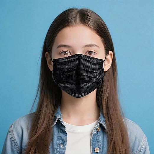 NNPCBT Black Disposable Face Masks 125 Pack,3-Ply Breathable Mask For Adults,Great For Outdoors,Home, Office, School