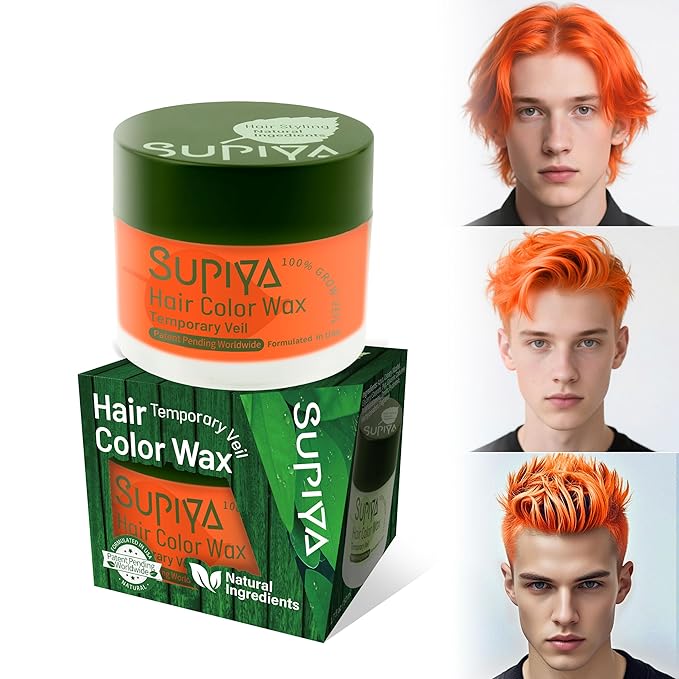 Temporary Hair Styling Color Wax, Green Blue Purple Red Hair Dye Color Wax Washable Natural Instant Hair Coloring Cream for DIY Hairstyle for Kids Men Women(Color #37W)