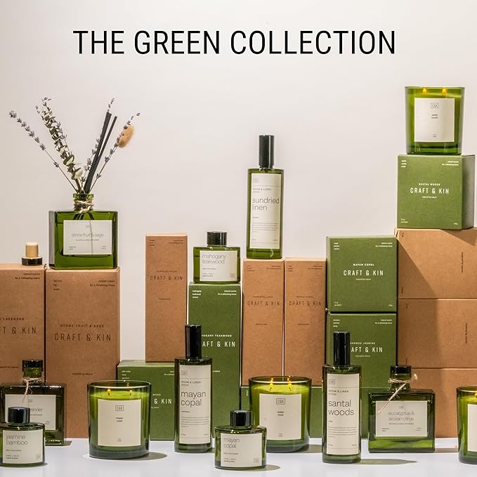 Craft & Kin Reed Diffuser with Dried Flowers | 5 oz Sicilian Citrus & Eucalyptus Scented Fall Reed Diffusers for Home, Bathroom | Scent Sticks | Elegant Fragrance Home Decor for Men & Women