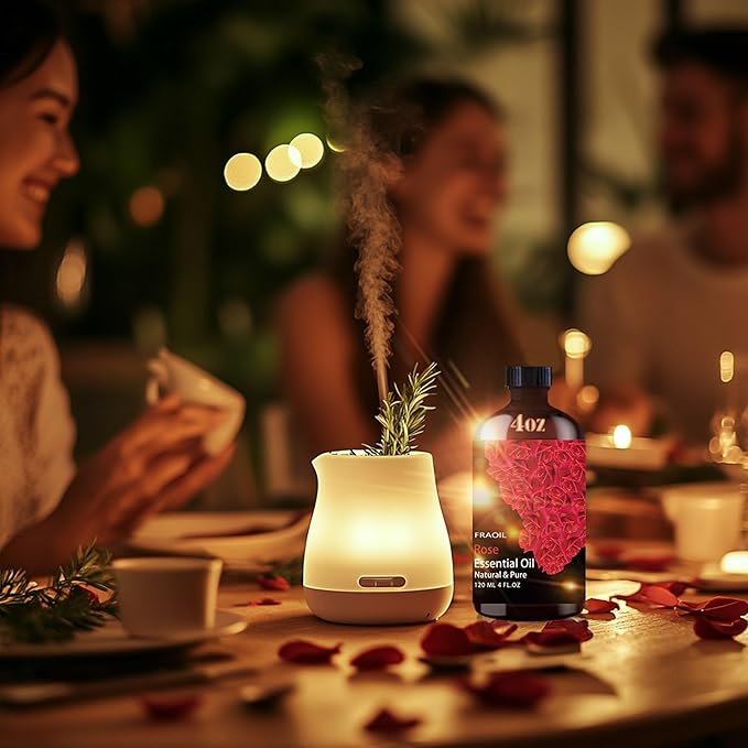 Rose Essential Oil, Rose Oil 4 Fl Oz 120ML for Diffuser Humidifier Yoga Cleaning DIY Candle Soap Making Perfume Gift for Women Essential Oils