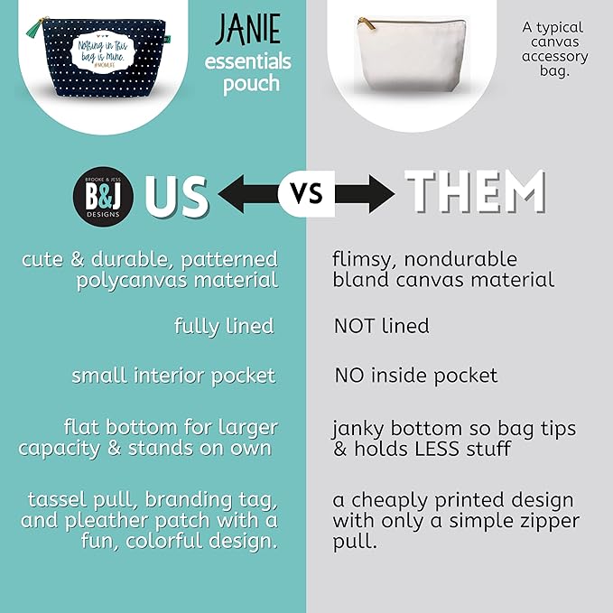 Brooke & Jess Designs Mom Life Funny Pouch Gifts for Women Dotted Makeup Bags Cosmetic Bag Travel Toiletry Makeup Pouch Bag with Zipper Best Birthday Just Because Gifts