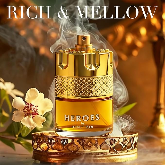 HEROES-SECRET PLUS, Men's Cologne Gift, Long Lasting EDP, Aura of Elitism & Modern Style, Perfume for Business, Commute and Casual Use, 3.4 Fl Oz