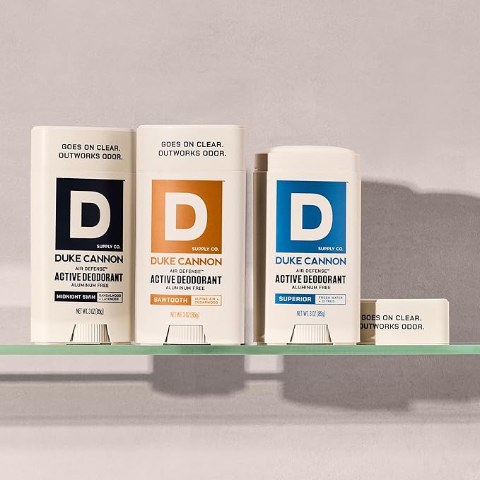 Duke Cannon Midnight Swim Aluminum-Free Deodorant for Men - Air Defense, Sandalwood + Lavender Scent, 3 oz – Long-Lasting, Clear Glide, Skin-Soothing Formula