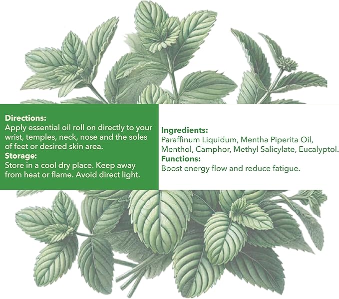 Mine Peppermint Essential Oil - Peppermint Oil Roll On, Pregnancy Nausea Relief & Morning Sickness Relief for Pregnant Women - Pregnancy Must Haves