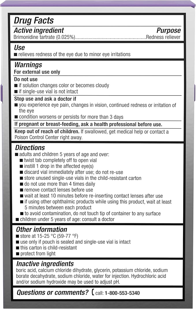 LUMIFY Preservative Free Eye Drops for Red Eyes, Redness Reliever for Sensitive Eye, Brighter and Whiter Looking Eyes, Works in 1 Minute & Lasts Up to 8 Hours, 20 Single-Use Vials