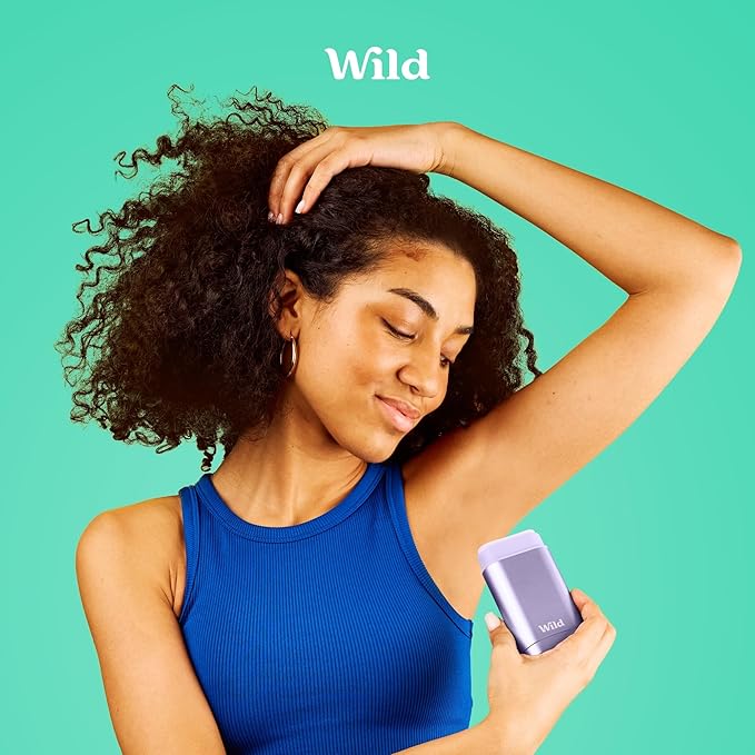 Wild - Purple Case with Refill Variety Pack - Refillable Deodorant - Aluminum Free - Includes Fresh Cotton & Sea Salt, Cherry Blossom and Coconut & Vanilla Scents - Vegan