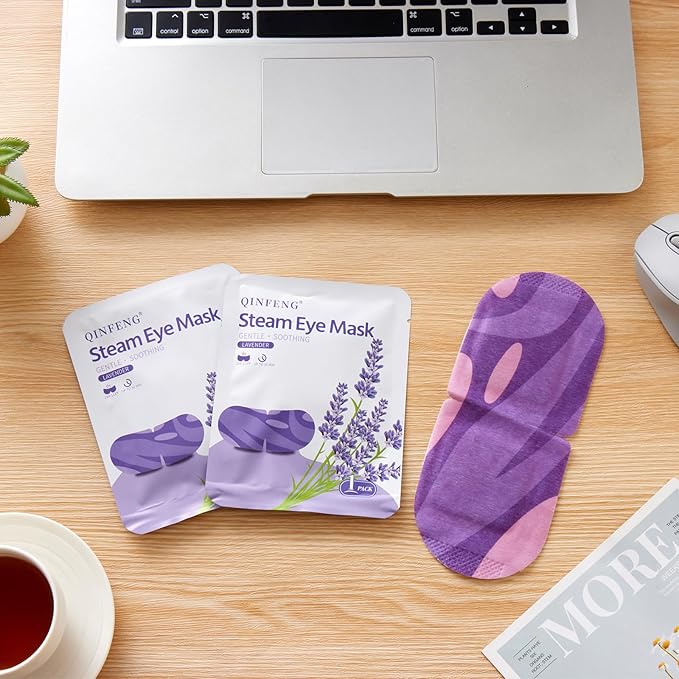 18 Packs Steam Eye Mask for Dry Eyes Self Heating Masks Cornea Care Rest Disposable SPA Warm Compress,Eye Mask for Sleep,Stye Eye Treatment,Reduce Eye Fatigue Travel Essentials (Lavender)