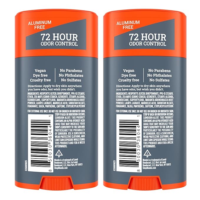 Mando Whole Body Deodorant For Men - Smooth Solid Stick - 72 Hour Odor Control - Aluminum Free, Baking Soda Free, Skin Safe - 2.6 ounce (Pack of 2) - Mt Fuji