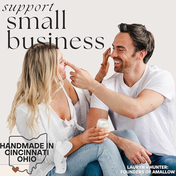 Amallow All Natural Tallow Lip Balm Squeezable Tube - Grass Fed/Finished Beef Tallow + Organic Beeswax & Vanilla Essential Oil .5 OZ (Vanilla Dream)