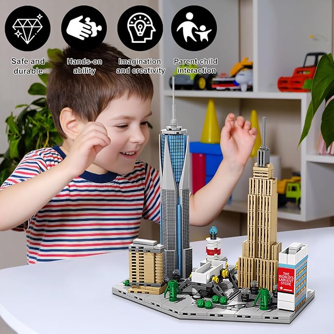 Architecture New York City,New York SkylineEmpire State Architecture Building Micro Mini Blocks Building Blocks Model Great Gifts for Kids and Adults