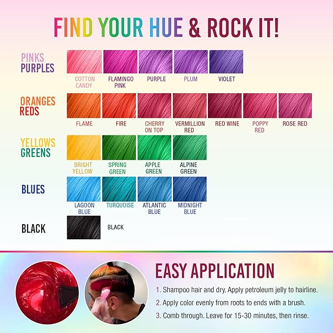 Punky Rose Red Semi Permanent Hair Color - Vegan & Cruelty-Free Conditioning Hair Dye, Lasts Up to 35 Washes, 3.5 fl oz