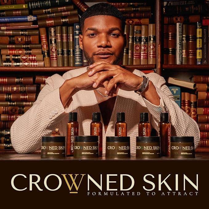 Crowned Skin King Body Butter Cologne and Body Oil Cologne Bundle | New Moisturizing Formula | Skin Care Set with Warm Sandalwood & Leather Scent | Natural Shea & Mango Butter | All-Day Fragrance