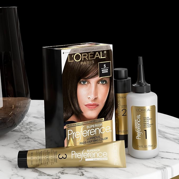 L'Oreal Paris Superior Preference Fade-Defying + Shine Permanent Hair Color, LB01 Extra Light Ash Blonde, Pack of 2, Hair Dye