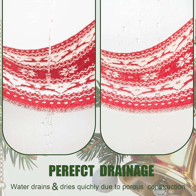 Christmas Non-Slip Bathtub Mat, Anti Slip Shower Mat, Fast Drying Bathtub Mats, Foot Scrubber Mat, Anti Slip Mat for Tub, Floor, Bathroom, Kitchen, Home, Hotel (Reindeer Snowflake, 24"x16")