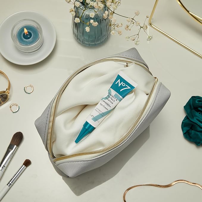 No7 Protect & Perfect Eye Cream - Intense Advanced Under Eye Cream for Dark Circles - Enriched with Hydrating Hyaluronic Acid and Nourishing Shea Butter to Revive Tired-Looking Eyes (0.5 Fl Oz)