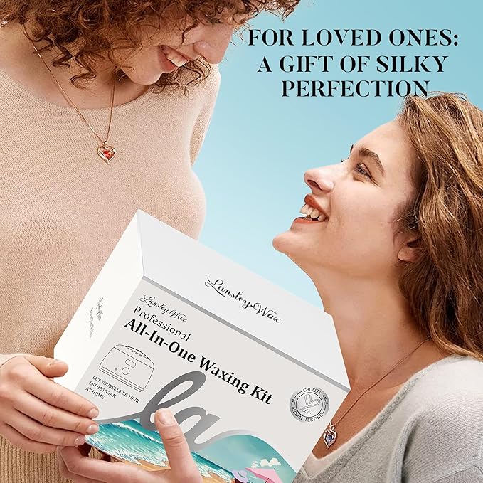 LANSLEYWAX Digital Waxing Kit for Women Men - Blue Waxing Machine with 39 Accessories - Hard Wax Kit for Arms Legs Brazilian Bikini Facial Sensitive Skin, Wax Warmer Hair Removal for Home/Salon Use