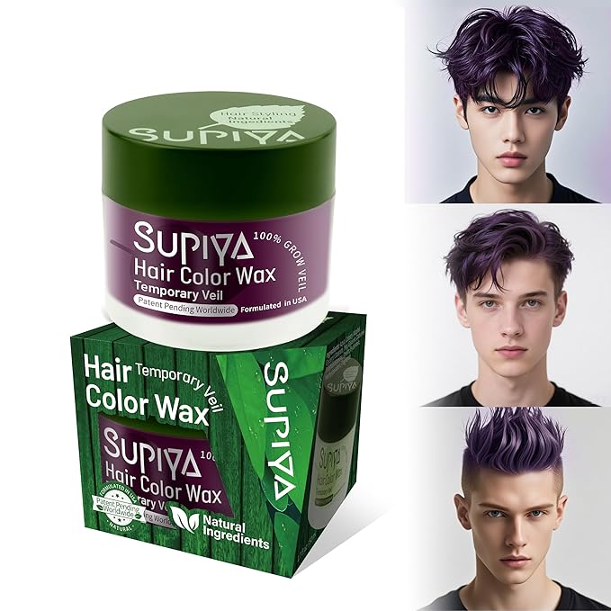 Temporary Hair Styling Color Wax, Green Blue Purple Red Hair Dye Color Wax Washable Natural Instant Hair Coloring Cream for DIY Hairstyle for Kids Men Women(Color #5)