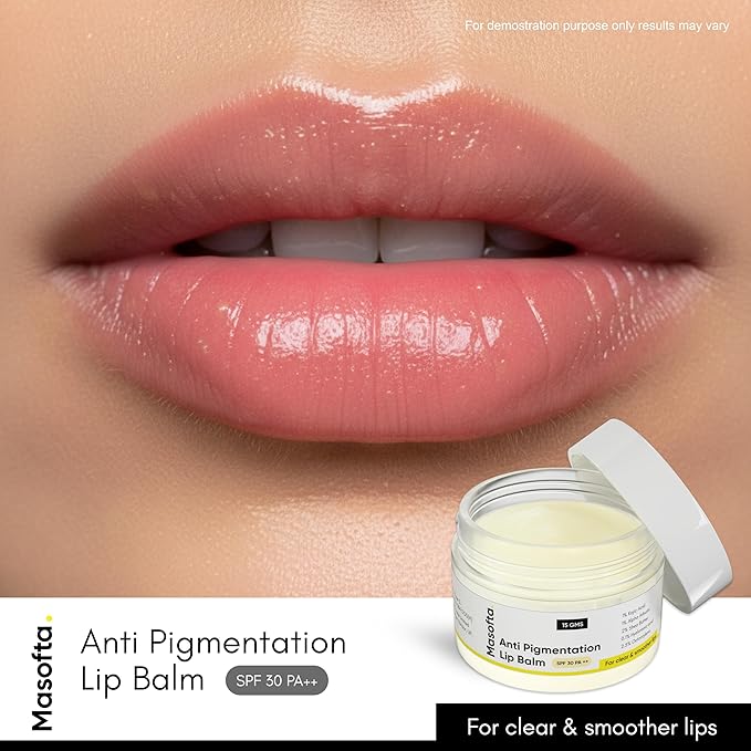 Shea Butter Lip Balm with Kojic Acid, Alpha Arbutin & Shea Butter for Smooth, Crack Free & Clear Lips, SPF 30 PA++, For Men & Women, 0.52 oz/15GMS