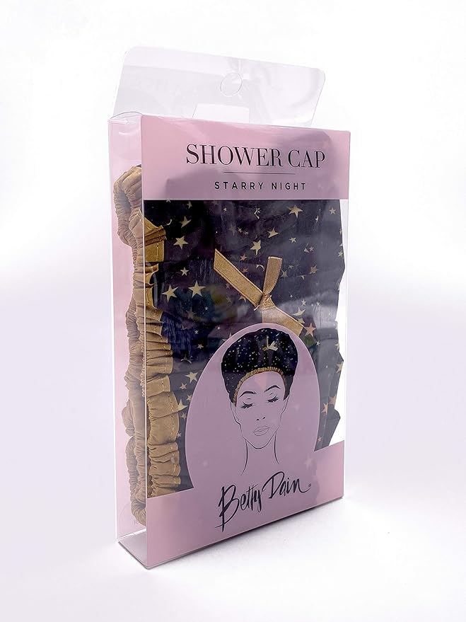 Reusable Shower & Bath Cap & Lined, Oversized Waterproof Shower Caps Large Designed for all Hair Lengths with PEVA Lining & Elastic Band Stretch Hem Hair Hat - Fashionista Starry Nights