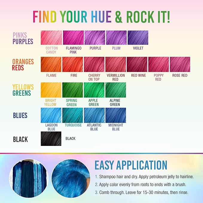 Punky Lagoon Blue Semi Permanent Hair Color - Vegan & Cruelty-Free Conditioning Hair Dye, Lasts Up to 35 Washes, 3.5 fl oz