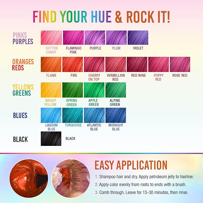 Punky Flame Semi Permanent Hair Color - Vegan & Cruelty-Free Conditioning Hair Dye, Lasts Up to 35 Washes, 3.5 fl oz