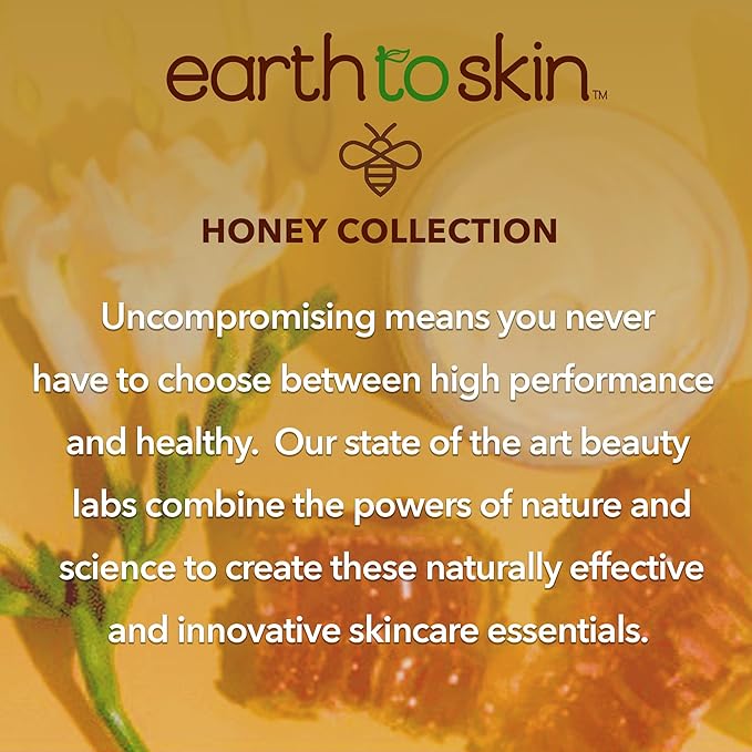 Earth To Skin Honey Manuka Day Gel Cream – Lightweight Face Moisturizer with Hyaluronic Acid & Vitamin E – 4.0 fl oz