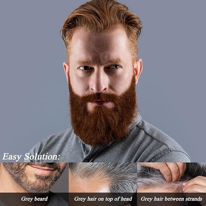 Beard Touch-Up for Men, Instant Gray Hair Cover Stick, Built-In Comb for Seamless Blending, Cream Concealer, Quick Temporary Cover