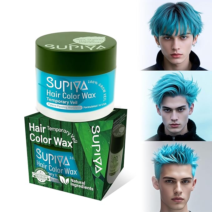 Temporary Hair Styling Color Wax, Green Blue Purple Red Hair Dye Color Wax Washable Natural Instant Hair Coloring Cream for DIY Hairstyle for Kids Men Women(Color #7W)