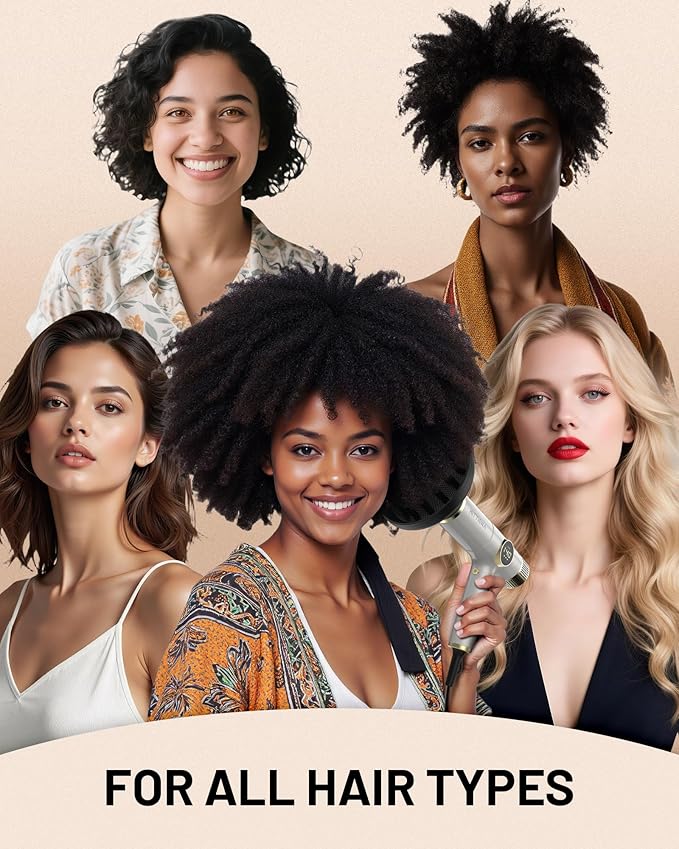 Infrared Ionic Hair Dryer with Diffuser - 2000W Dual Voltage Blow Dryer for Women, Fast Drying, Frizz Control, Lightweight & Low Noise, Red Light & Negative Ions, European Travel 110V-240V