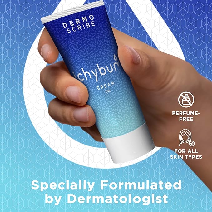 Ichybum Anal Itching Cream, Hemorrhoid Itch Cream for Chronic Itch, Hemorrhoids, & Athlete’s Foot, Contains Hydrocortisone & Clioquinol, 28g