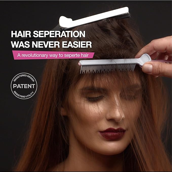 ColorBow Teasing Clip Comb (5 Pack), Coloring Styling Tools - Hairstylist Must Haves for Highlights balayage board Companion Ombré Trimming & Cutting - Flat Iron Comb Attachment Clip on