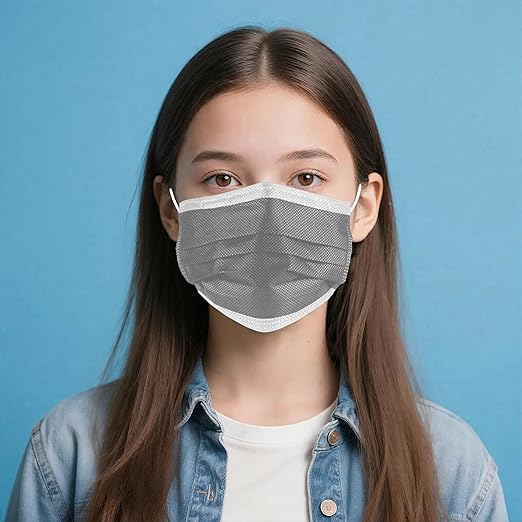 NNPCBT Grey Disposable Face Masks 125 Pack,3-Ply Breathable Mask For Adults,Great For Outdoors,Home, Office, School