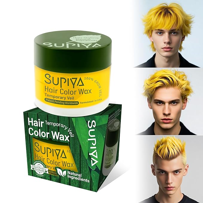 Temporary Hair Styling Color Wax, Green Blue Purple Red Hair Dye Color Wax Washable Natural Instant Hair Coloring Cream for DIY Hairstyle for Kids Men Women(Color #53)