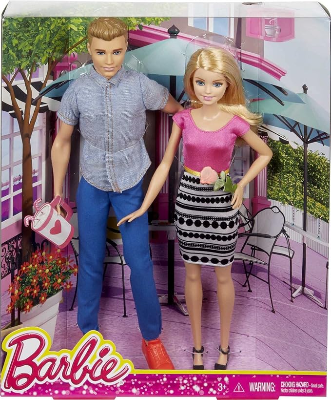 Barbie Dolls, Barbie and Ken Doll 2-Pack Featuring Blonde Hair and Bright Colorful Clothes, Kids Toys and Gifts (Amazon Exclusive)