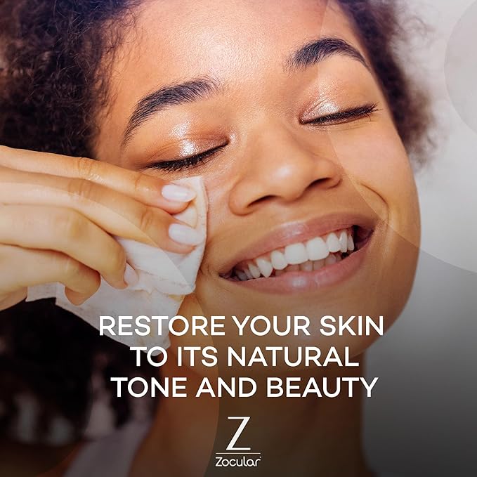 Zocular - ZocuZap Acne Face Wipes - Moisturizing Face Cleansing Wipes for Acne, Makeup Removal, and Exfoliation with Natural Okra Complex for Sensitive, Rosacea Skin - 15/ct