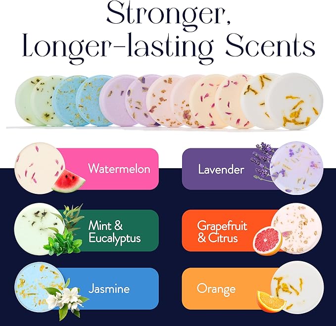 Gifts for Women, Aromatherapy Shower Steamers – 12-Pack Self Care & Spa Birthday Gifts for Women, Relaxation & Stress Relief, Bath Shower Bombs with Lavender & Eucalyptus Essential Oils