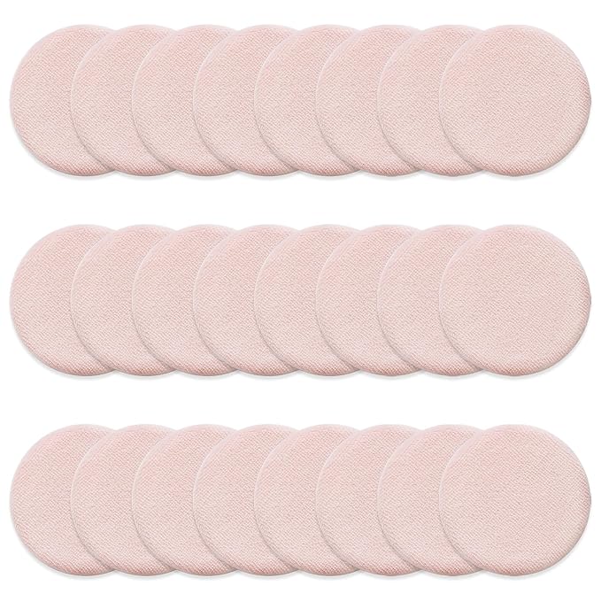 24PCS Makeup Powder Puffs Pink Cotton Powder Puffs Round Powder Puff for Makeup Face Powder Velour Puffs for Loose Powder Washable (Pink-24pcs)