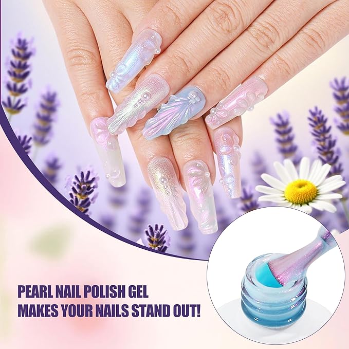 Artdone Sheer Gel Nail Polish Set Jelly UV Gel 6 Colors Translucent Milky White Pink Nude Brown Colors Nail Polish For All Seasons