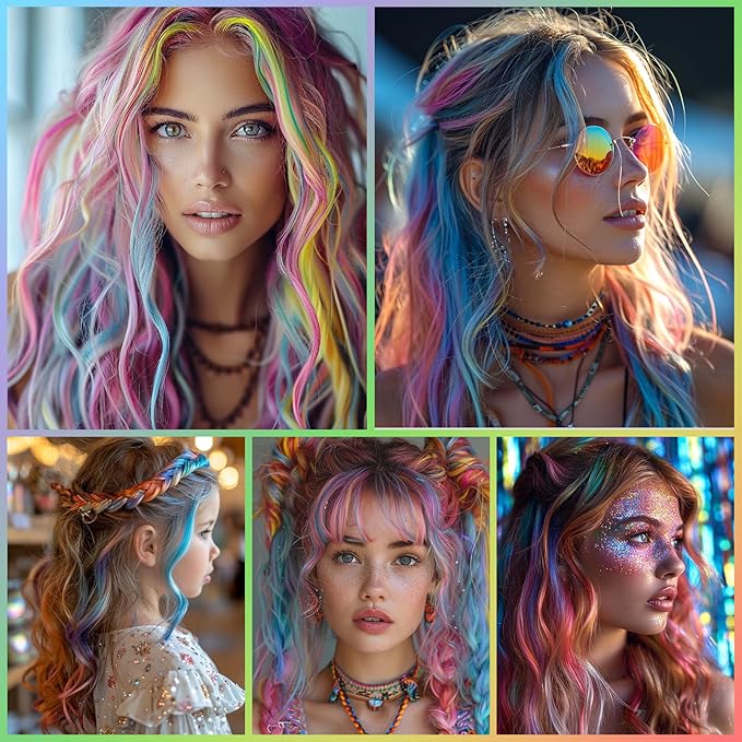 Purple Temporary Hair Chalk Color Comb + Washable Hair Mascara Dye for Girls Kids, Makeup Vibrant Dye Hair Colors for Halloween, Cosplay, Sporting Events, DIY Hair Parties Christmas