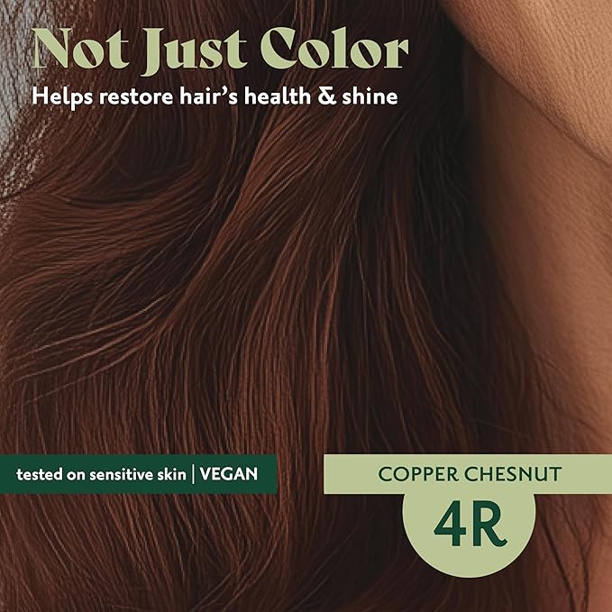 Herbatint Permanent Hair Dye For Women - 4R Copper Chestnut - For Up To 100% Gray Coverage of Resistant Gray Hair - Ammonia-Free, Alcohol-Free & Vegan - Salon Influenced Hair Color 5.75 fl oz