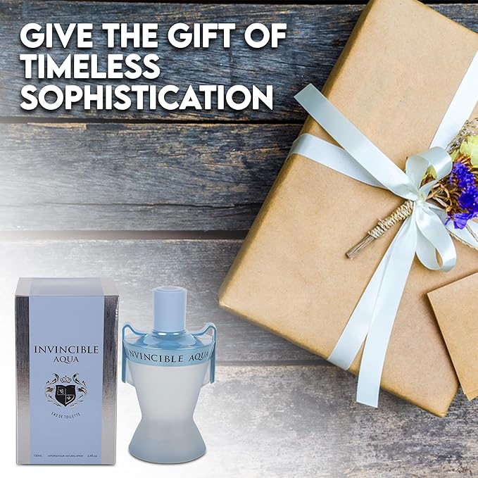 Men's Cologne Invincible Aqua- Eau De Toilette Spray Perfume Fresh Scent 3.4 Fl Oz Daily Used