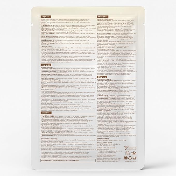 Repairing Hand Mask for Dry Cracked Hands, Hand Masks with Shea Butter, Jojoba Oil & Vitamin E, Moisturizing Gloves, Skin Care Gifts for Women & Men, Self Care Gifts for Women (6 Pairs)