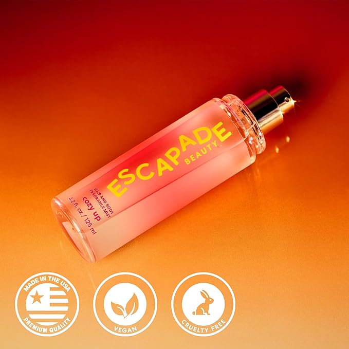ESCAPADE BEAUTY Cozy Up Fragrance Hair and Body Mist (4.2oz) - Vanilla, Jasmine, Patchouli