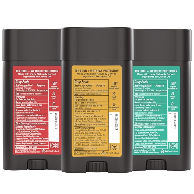 Every Man Jack Men’s Antiperspirant Deodorant Variety Pack – New & Improved Formula – Outdoor Inspired Scents - Smooth Glide, 48-Hour Odor & Sweat Defense– 2.6 oz (3 Pack)