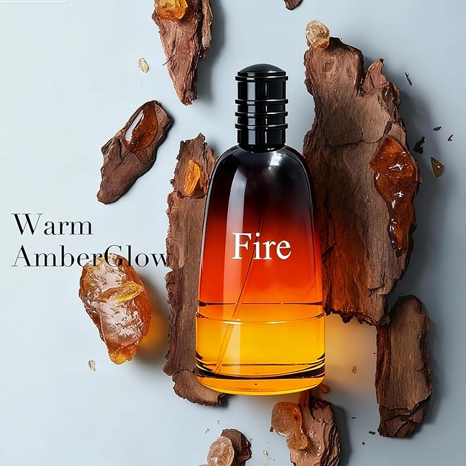 Fire, Men's Cologne Gift, Long Lasting EDP, Aura of Elitism & Modern Style, Perfume for Business, Commute and Casual Use, 3.4 Fl Oz