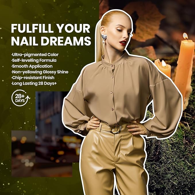 Beetles Cat Eye Gel Nail Polish Set - 20 Colors Winter Gel Polish Nail Set Burgundy Brown Green Nail Polish Glitter Pearl Nail Manicure with Base Coat Matte&Top Coat Soak off Christmas Gift for Women