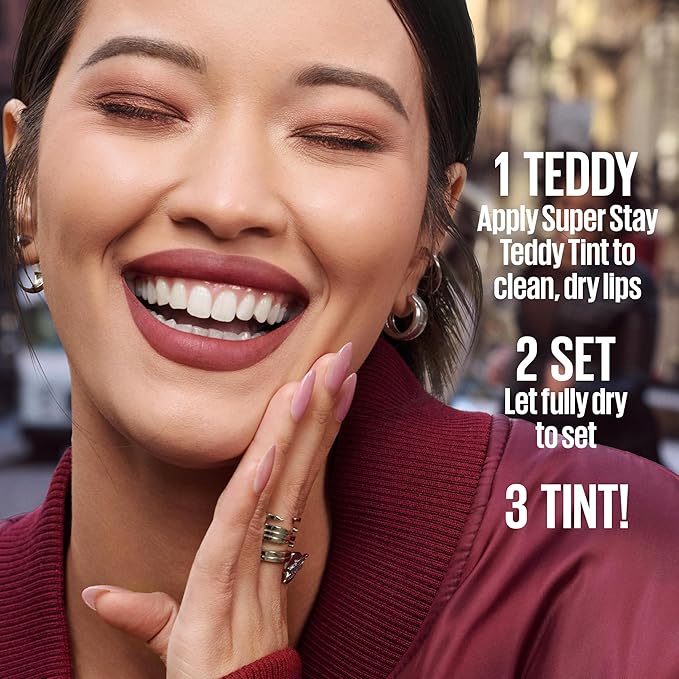 MAYBELLINE Super Stay Teddy Lip Tint, Long Lasting Matte Lipstick for Up To 12HR Wear, Coffee Date, 1 Count