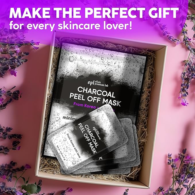 Korean Blackhead Remover Peel Off Mask – Activated Charcoal Face Mask for Women & Men – Black Head Remover for Face & Nose, Pore Cleaner, Facial Masks Skincare Alternative to Nose Strips & Mud