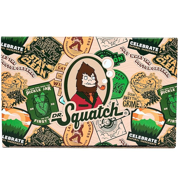 Dr. Squatch 2024 Holiday Bundle - Men's Natural 6 Soap and 1 Cologne Gift Set - Cold Process Soap with No Harsh Chemicals + Natural Cologne Made With Sustainably-Sourced Ingredients